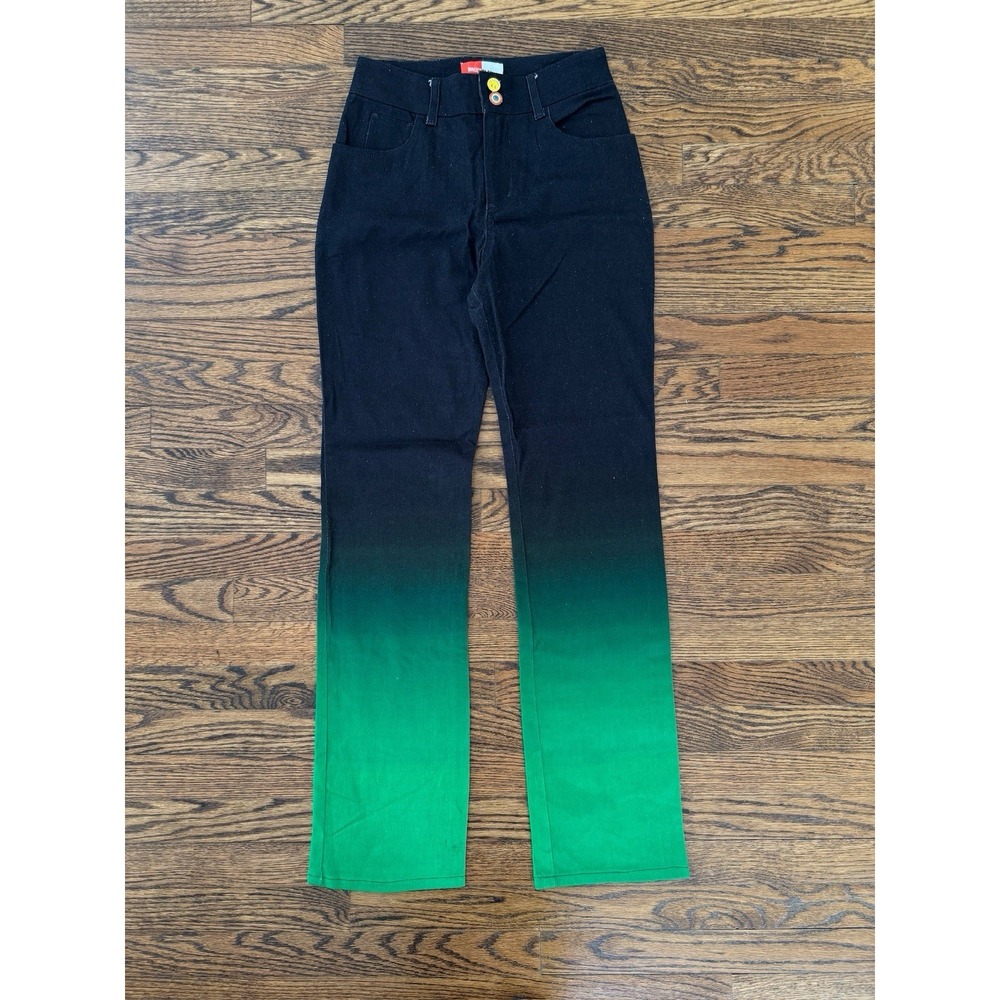 Women's Bruce Glen Wide Leg Dark Blue Green High Waisted Pants